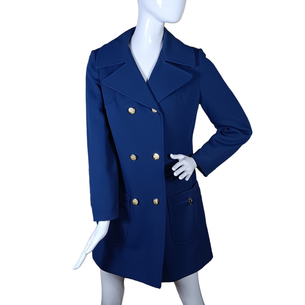 Vintage Fashionbilt Casuals Jacket Size Large Blue with Gold Buttons